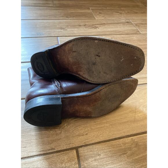 Vintage Florsheim Midtown Brown Leather Beatle Boots Zipper Hipster Preppy main image 5